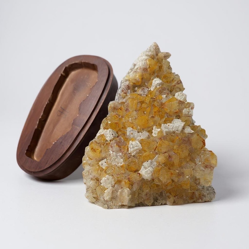 PRICE IS FIRM - Natural Citrine Accent Piece with Custom Wooden Base